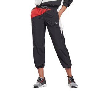 Reebok Heritage Run Track Pants Black White Red Women's Size Small